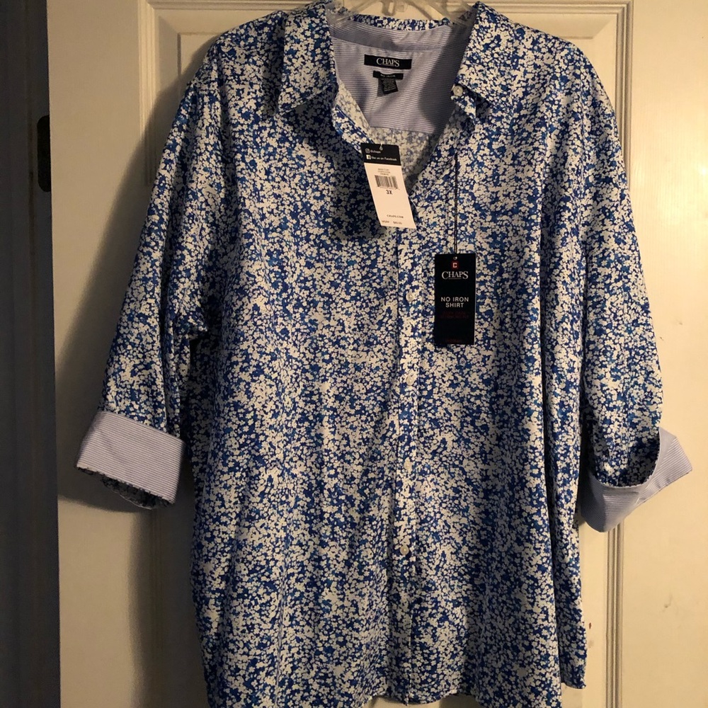 NWT Chaps 3/4 sleeve button down 3x